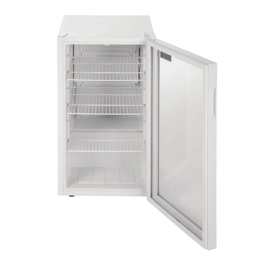 Kühlschrank | Mini | Edelstahl | Glastür | 88L | 83(H)x43(B)x48(T) cm