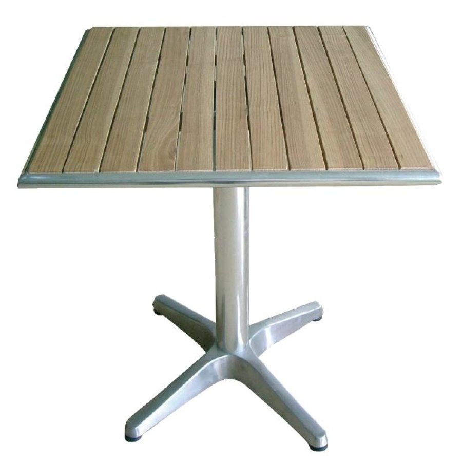 Quadratischer Tisch mit Holzplatte | 60x60cm