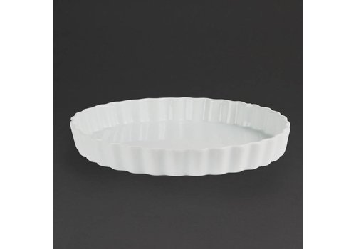  Olympia Weißes Porzellan Schüssel Pudding 26cm | 6 Stück 