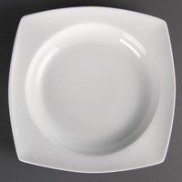 Tief quadratischen Tisch Teller 25cm | 4 Stück