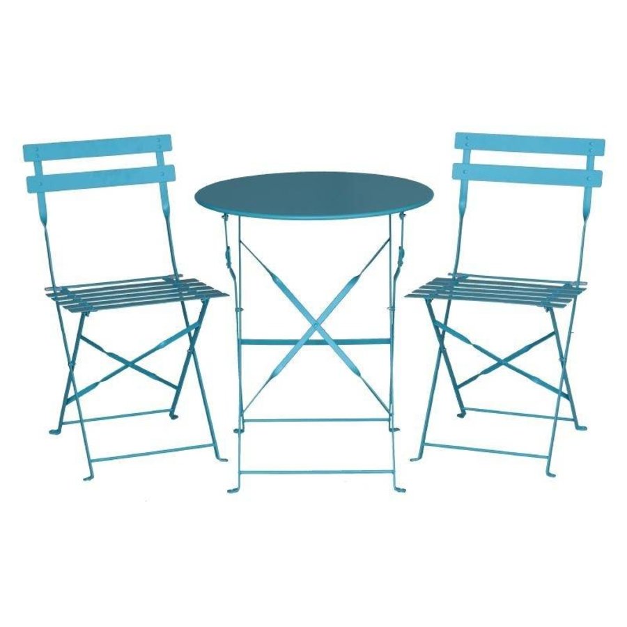 Bistro Stühle aus Stahl türkis | 2 Stück