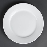 Catering flache Platte weiß 25 cm (12 Stück)