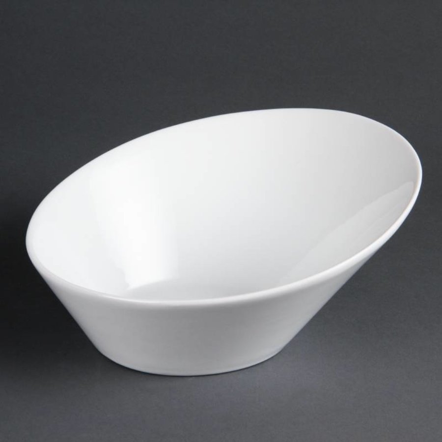 White Oval Schüssel Porzellan 25cm | 3 Stück