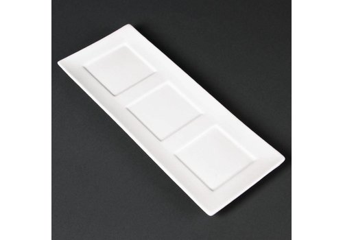  NeumannKoch Elegante weiße Servierplatte | 30x12cm (Stück 6) 