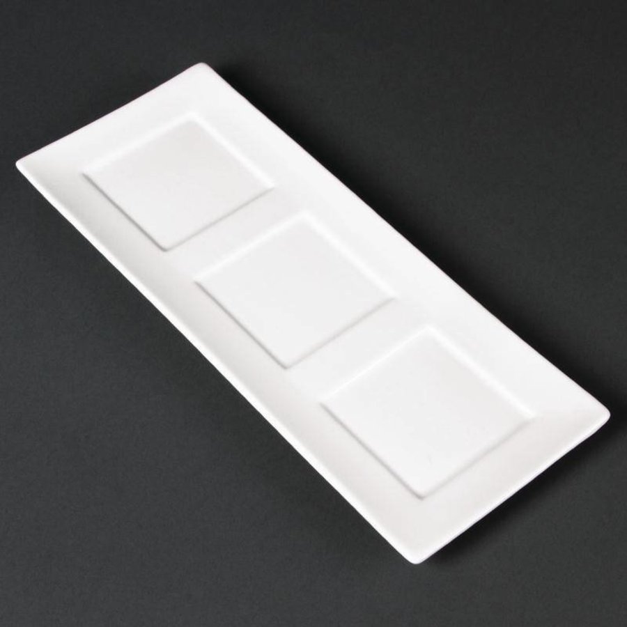 Elegante weiße Servierplatte | 30x12cm (Stück 6)