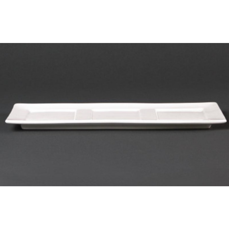 Elegante weiße Servierplatte | 30x12cm (Stück 6)