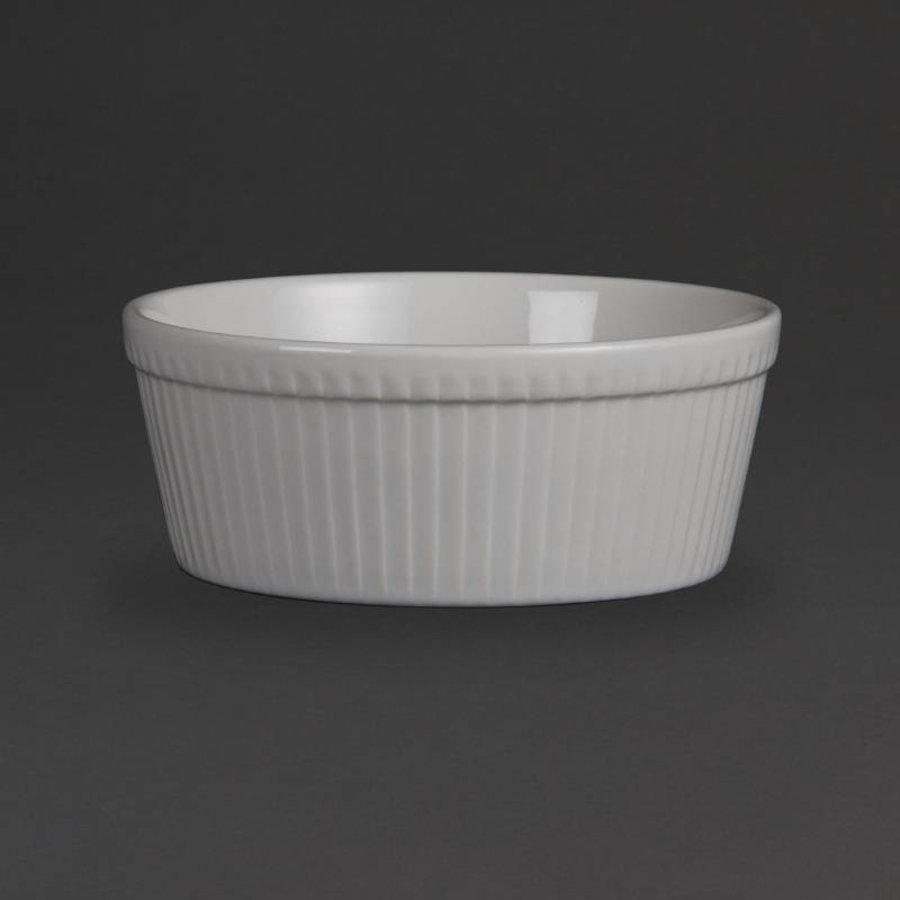 Weißes Porzellan Soufflekom 13cm | 6 Stück