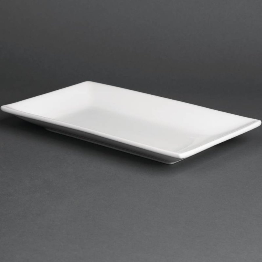 Weiß Servierplatte rechteckig 25x15cm | 4 Stück