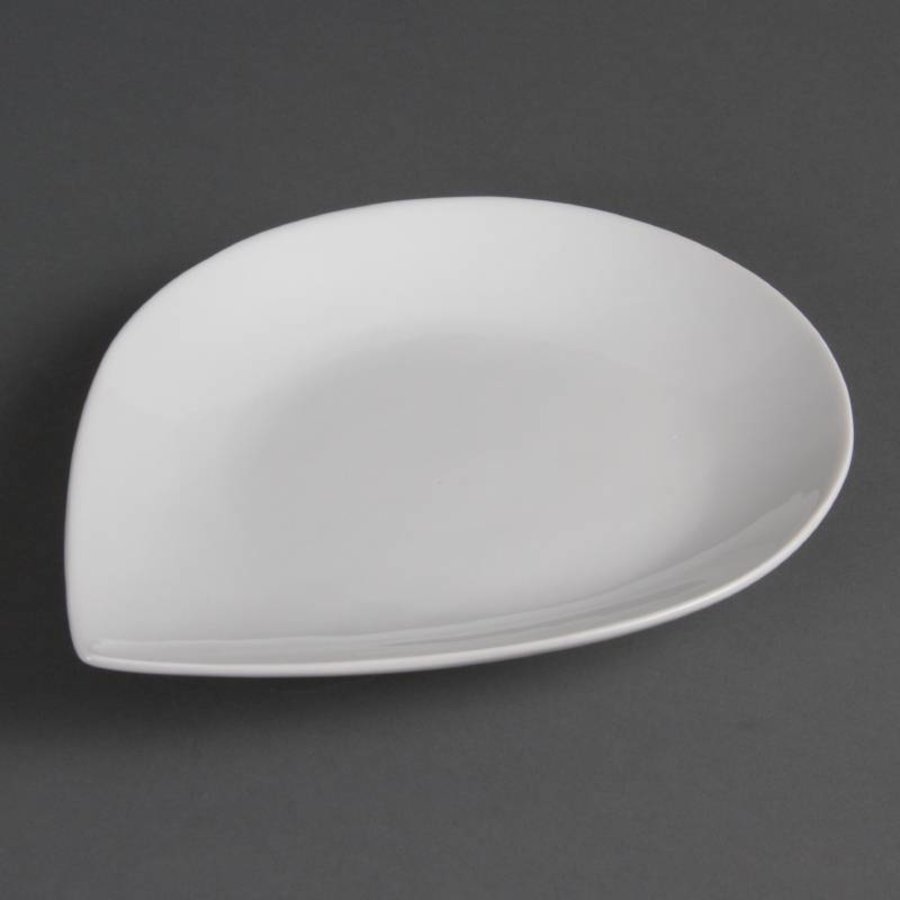Porzellan Teardrop Platte Weiß 26x21cm | 6 Stück