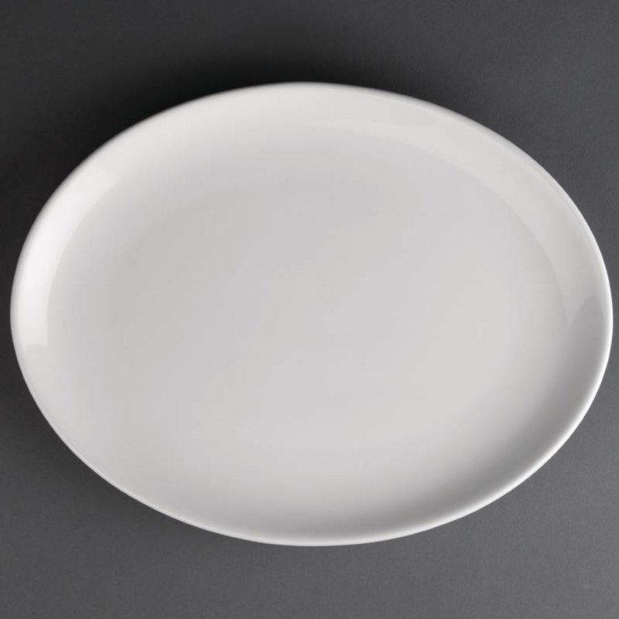 Porzellan ovale flache Platte | 25 cm (12 Stück)