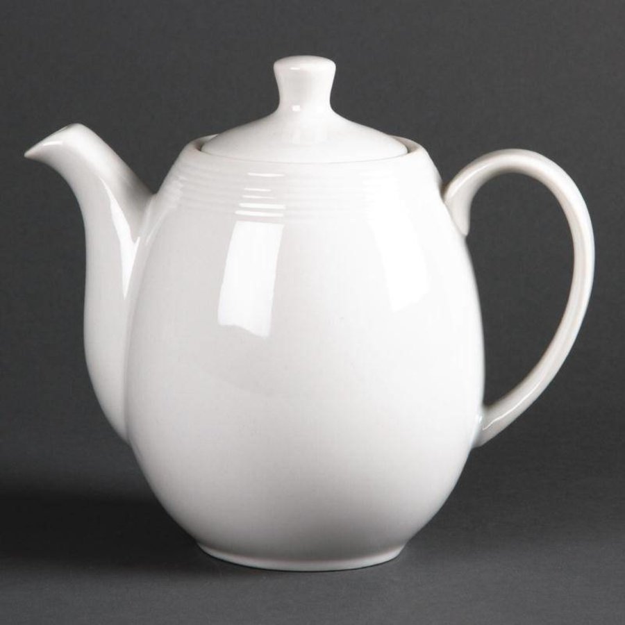 Weißes Porzellan Tee / Kaffeekanne 110 cl (4 Stück)