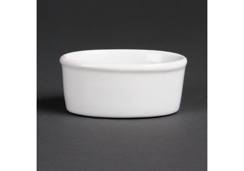  Olympia Weißes Porzellan Oval Dish 10 cm | 12 Stück 