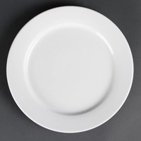 Weiße Platten mit breiten Rand 28 cm (6 Stück)