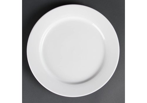  Olympia Weiße Platten mit breiten Rand 28 cm (6 Stück) 
