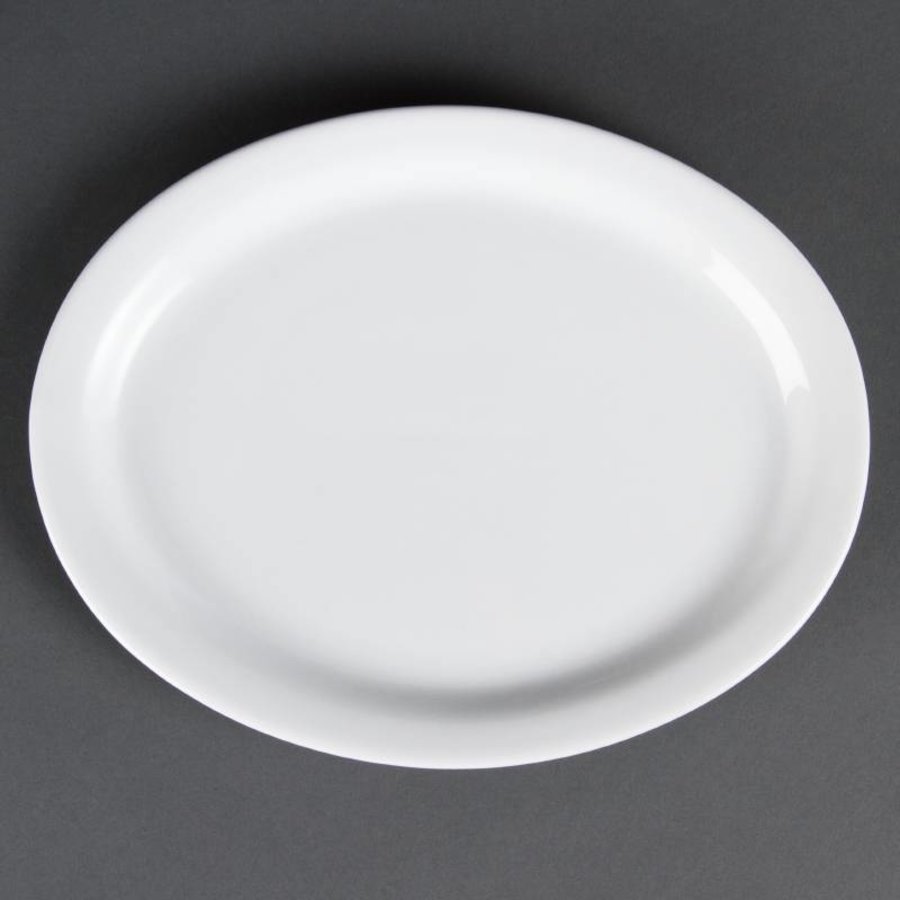 Porzellan ovalen Teller serviert | 6 Stück