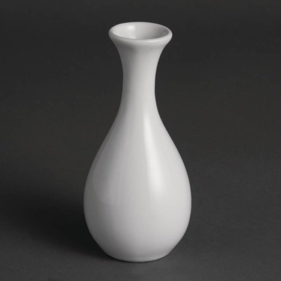 Weißes Porzellan Tabelle Vase 13cm | 12 Stück