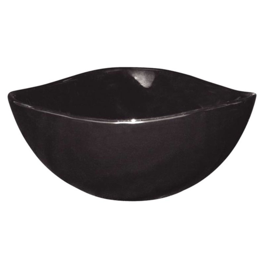 Porcelain Black Wellig Bowl 10cm | 12 Stück