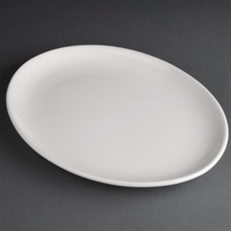 Porzellan ovale flache Platte | 30 cm (sechs Stück)