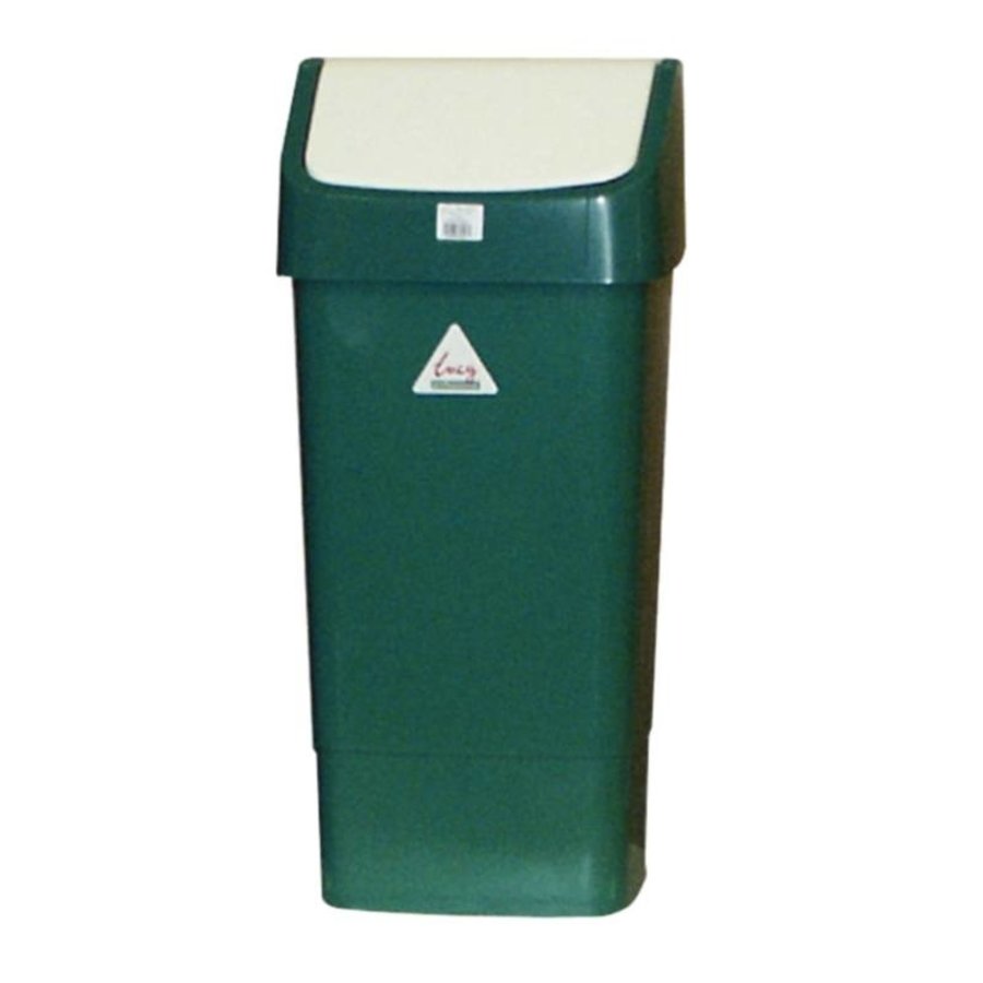 Abfalleimer aus Kunststoff mit Klappdeckel 50 Liter | Grün