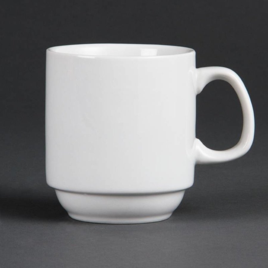 Weiße Kaffeetasse stapelbare 28,4 cl (12 Stück)