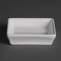 Weißes Porzellan Servierplatte von Oliven | 12 Stück