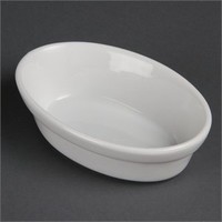 Bratenplatte oval aus weißem Porzellan | 6 Stück