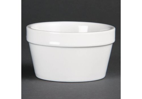 Olympia Weiße stapelbare Porzellantabletts 10cmØ | 6 Stück 