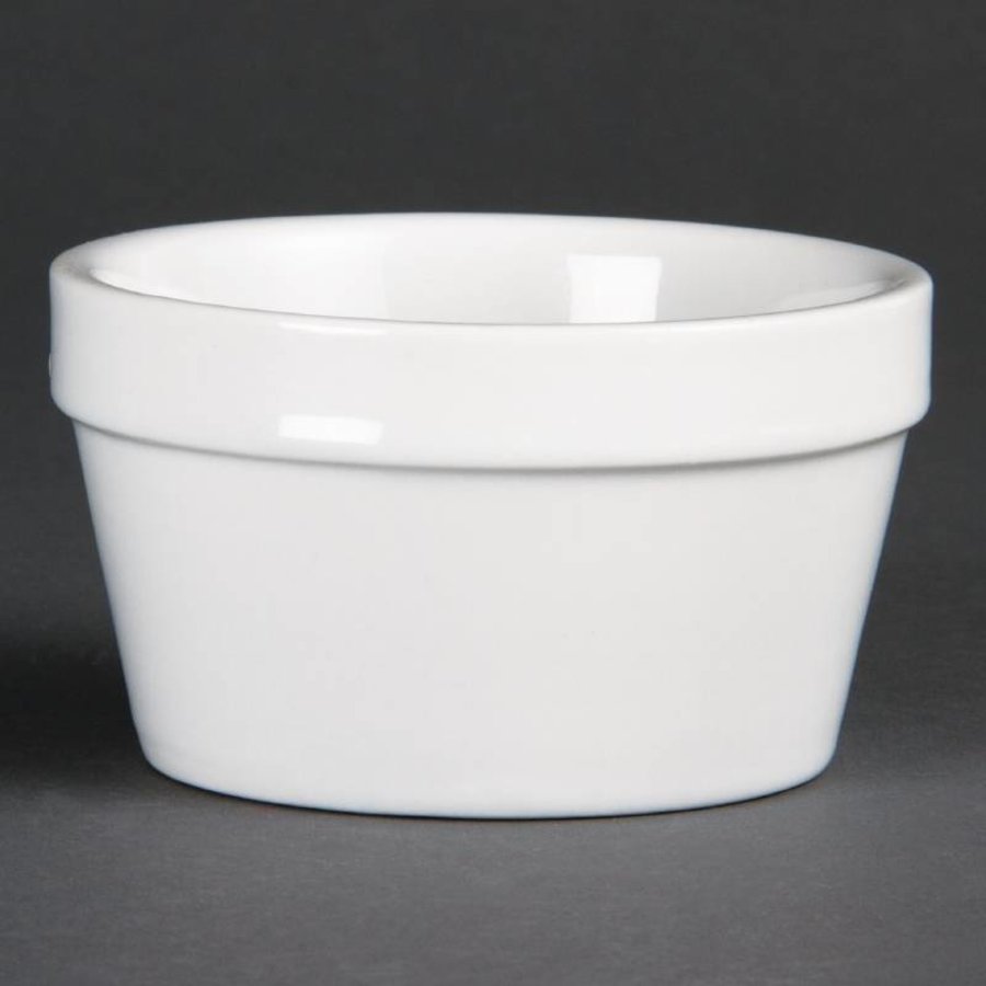 Weiße stapelbare Porzellantabletts 10cmØ | 6 Stück