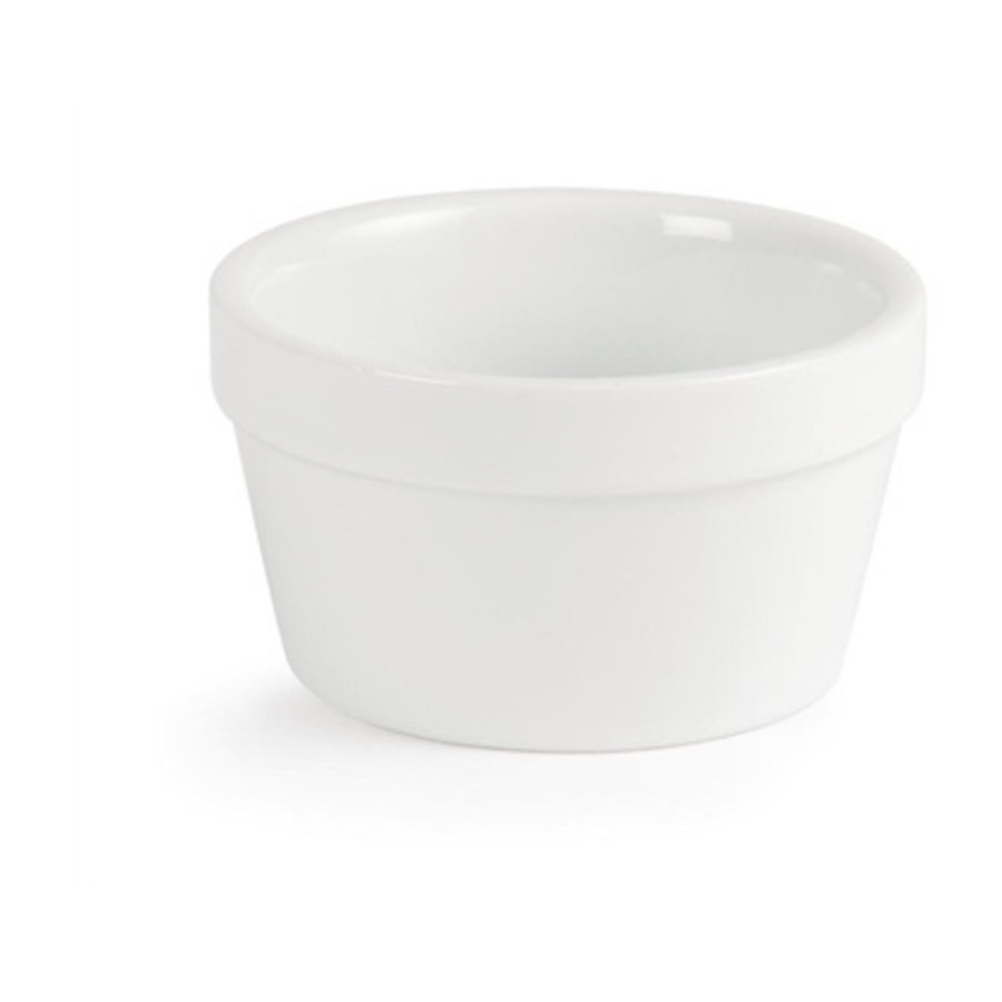 Weiße stapelbare Porzellantabletts 10cmØ | 6 Stück