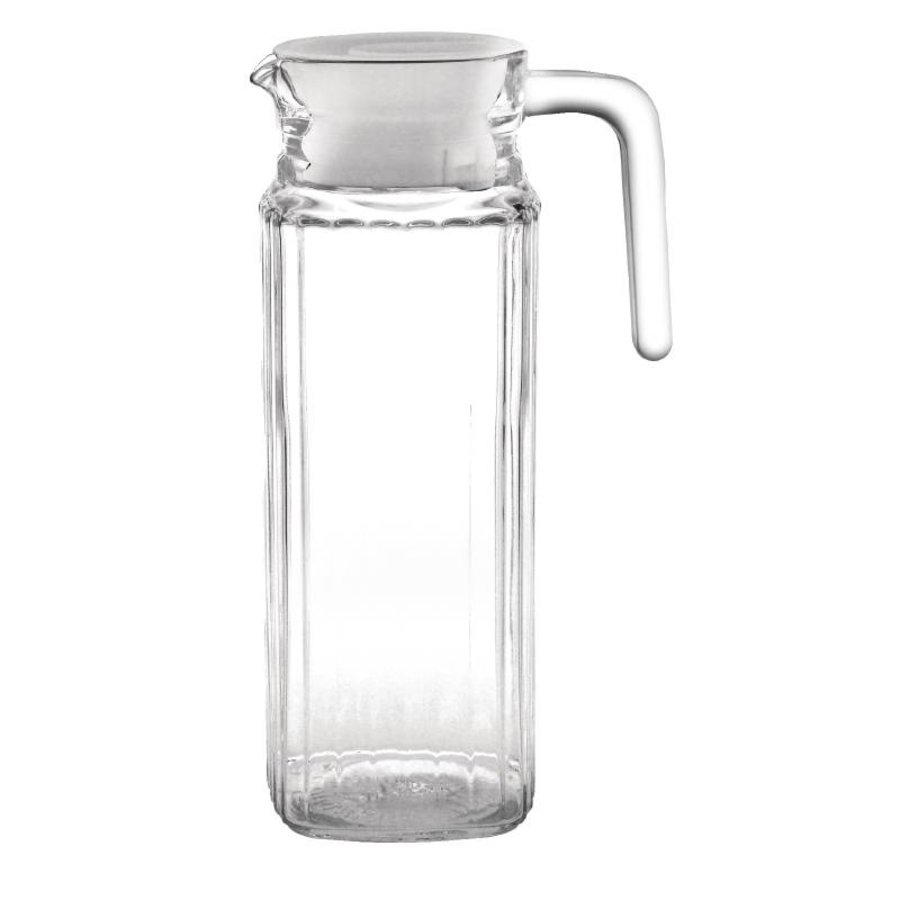 Glaskrug mit Deckel, 1 Liter (6 Stück)