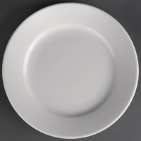 Weißen Porzellanteller mit breiten Rande | 16,5 cm (12 Stück)