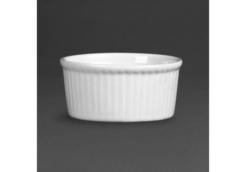  Olympia Weißes Porzellan ramekin Gerichte 8 cm | 12 Stück 