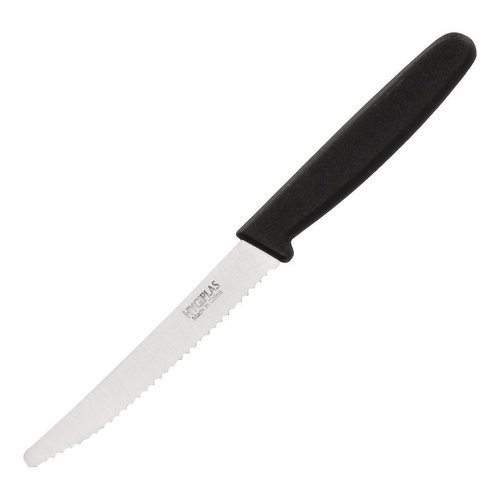  Hygiplas Schwarz Tomatenmesser gezahnt | 10 cm 