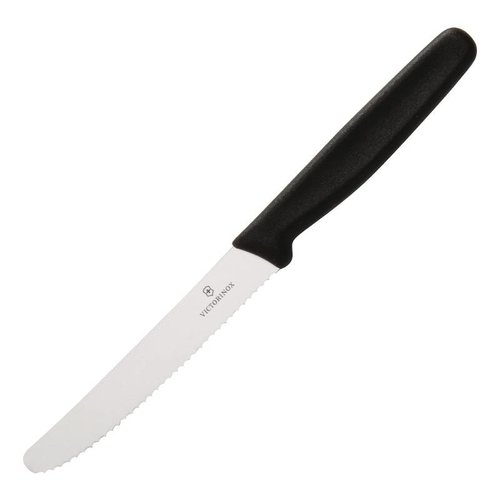  Victorinox Schwarz Tomatenmesser gezahnt | 11,5 cm 