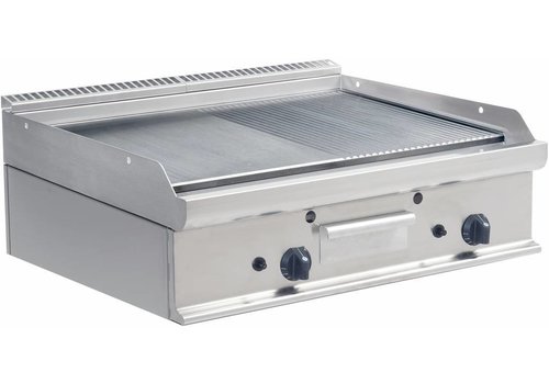  Saro Professionelle Gasgrillplatte | Glatt & gerippt | 80x70x (H) 27cm 