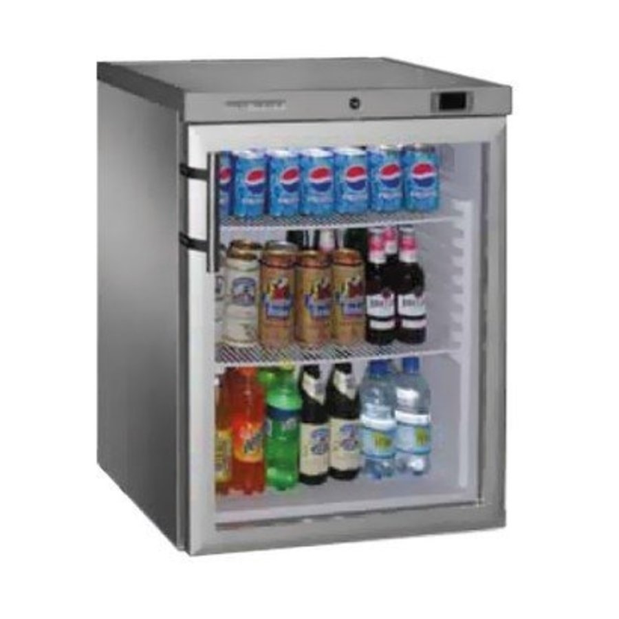 Kühlschrank mit Glastür Edelstahl