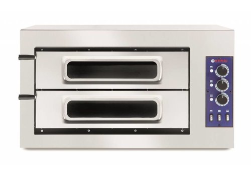  Hendi Dubbele Pizzaoven 7500 Watt | 4 Pizza's 