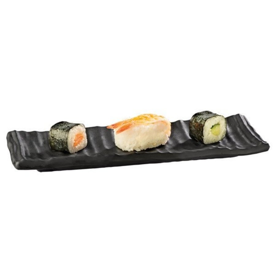 Melamin Sushi Plate Schwarz | 24x8x2cm