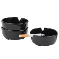 Aschenbecher | 3-teiliges Set | schwarz | Ø 7,8 x (H) 3 cm