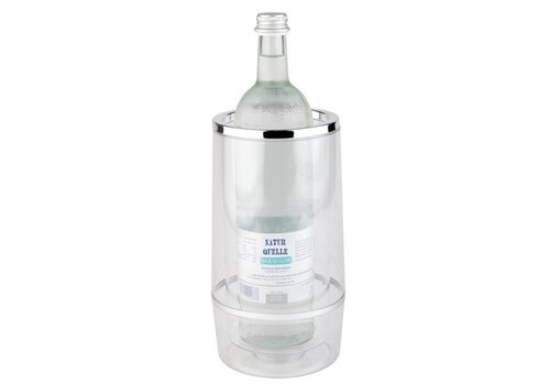  APS Transparencies Weinflaschenkühler mit Luxuxchrom Kante 