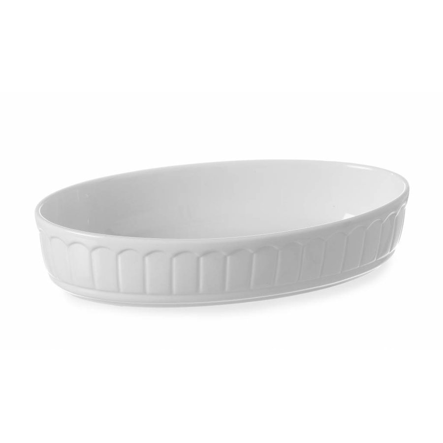 Weiße Porzellanbackform Oval 34x20,5 cm