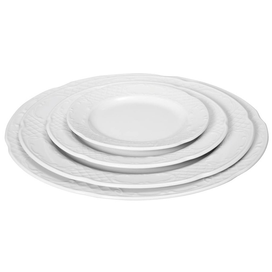 Flache Porzellan Dinner Plate | 30x28 cm (6 Einheiten)