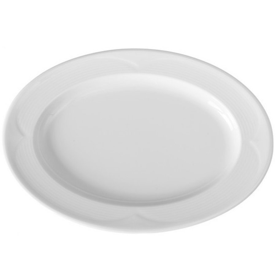 Oval Servierschalen Weißes Porzellan | 34x24cm (6 Stück)