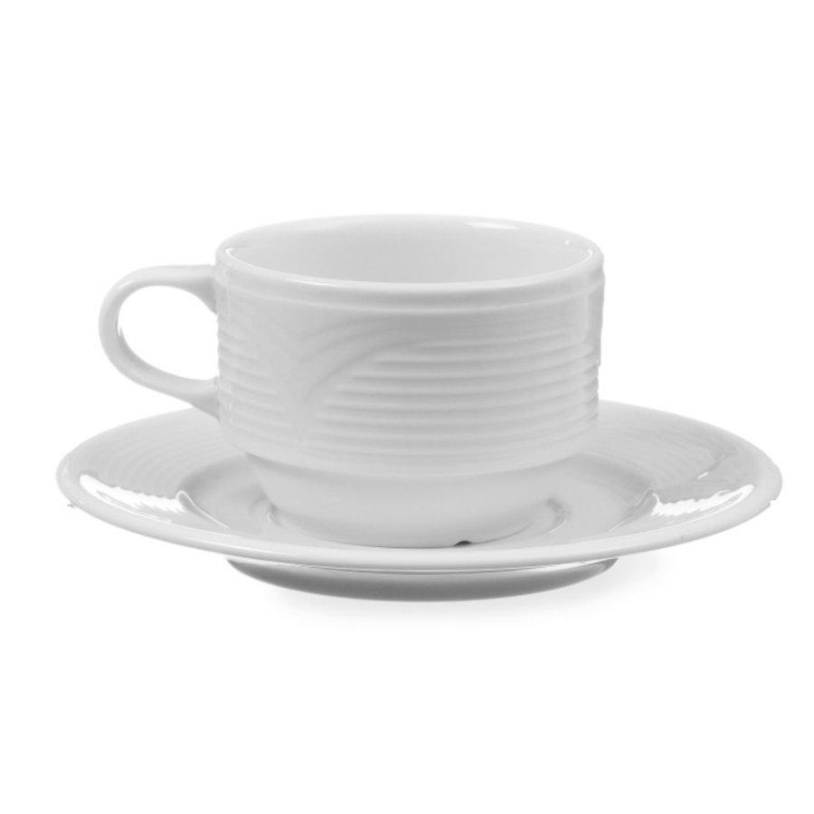 Porzellan-Cappuccino-Tasse Weiß | 230 ml (6 Einheiten)
