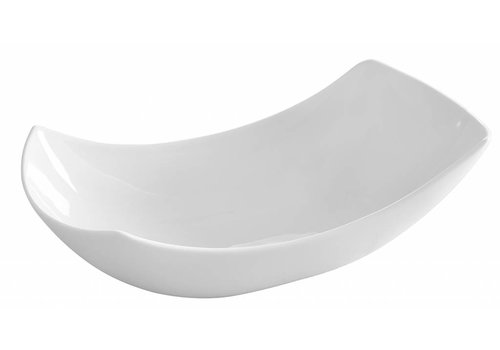 Hendi Servierplatte Porzellan Weiß 33x16,5 | 6 Stück 