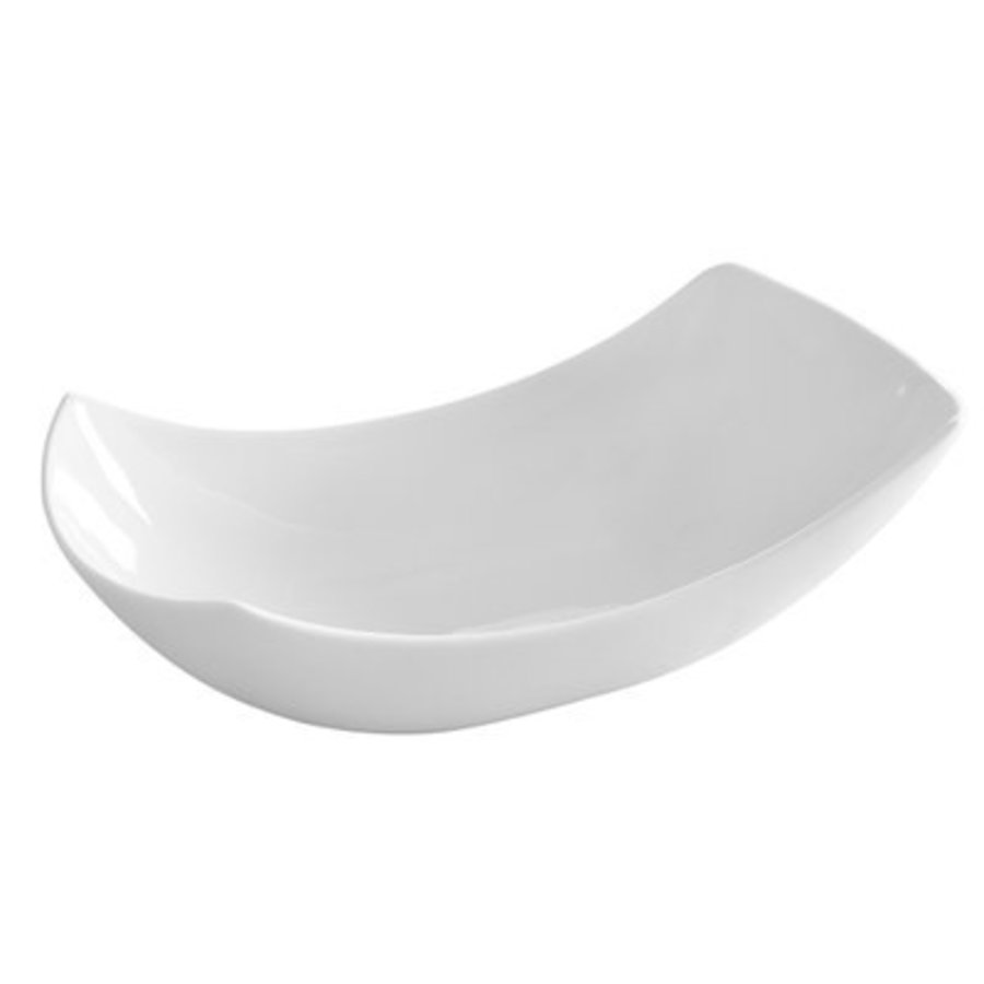 Luxus Servierplatten Weißes Porzellan 23x11cm | 6 Stück