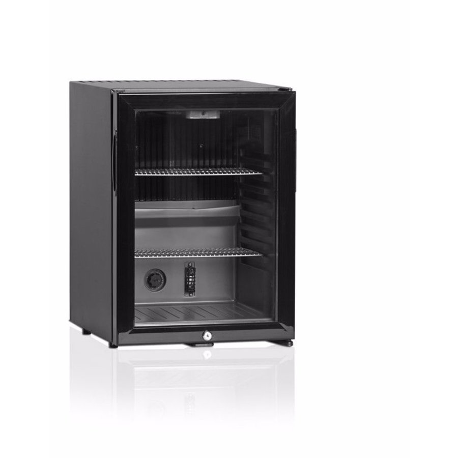 Kleiner Kühlschrank mit Glastür | Schwarz | 41L