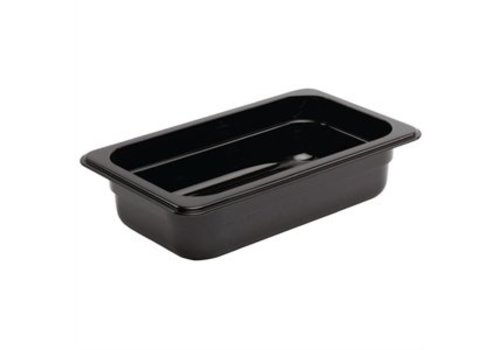  Vogue Plastic Gastronorm bak 1/4 zwart | 3 Formaten 