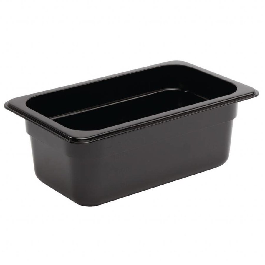 Plastic Gastronorm bak 1/4 zwart | 3 Formaten