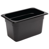 Plastic Gastronorm bak 1/4 zwart | 3 Formaten